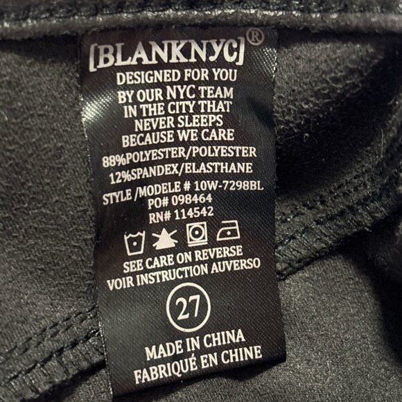 BLANKNYC Spray On Super Skinny Textured Ankle Pants Size 27 Black Rocker Biker - Picture 13 of 15